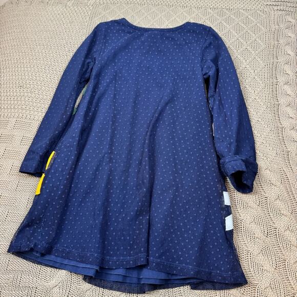 Hanna Andersson Blue Tulle Dress with Colorful Floral Appliqué 4 - Picture 11 of 13